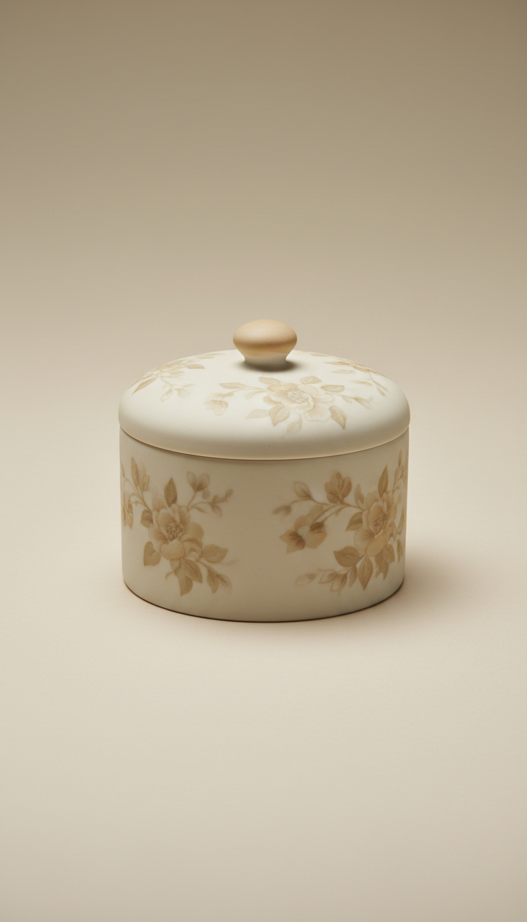 Matte Porcelain Jewelry Box with Suede Lining