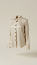 Silk Blouse with Antique Gold Buttons