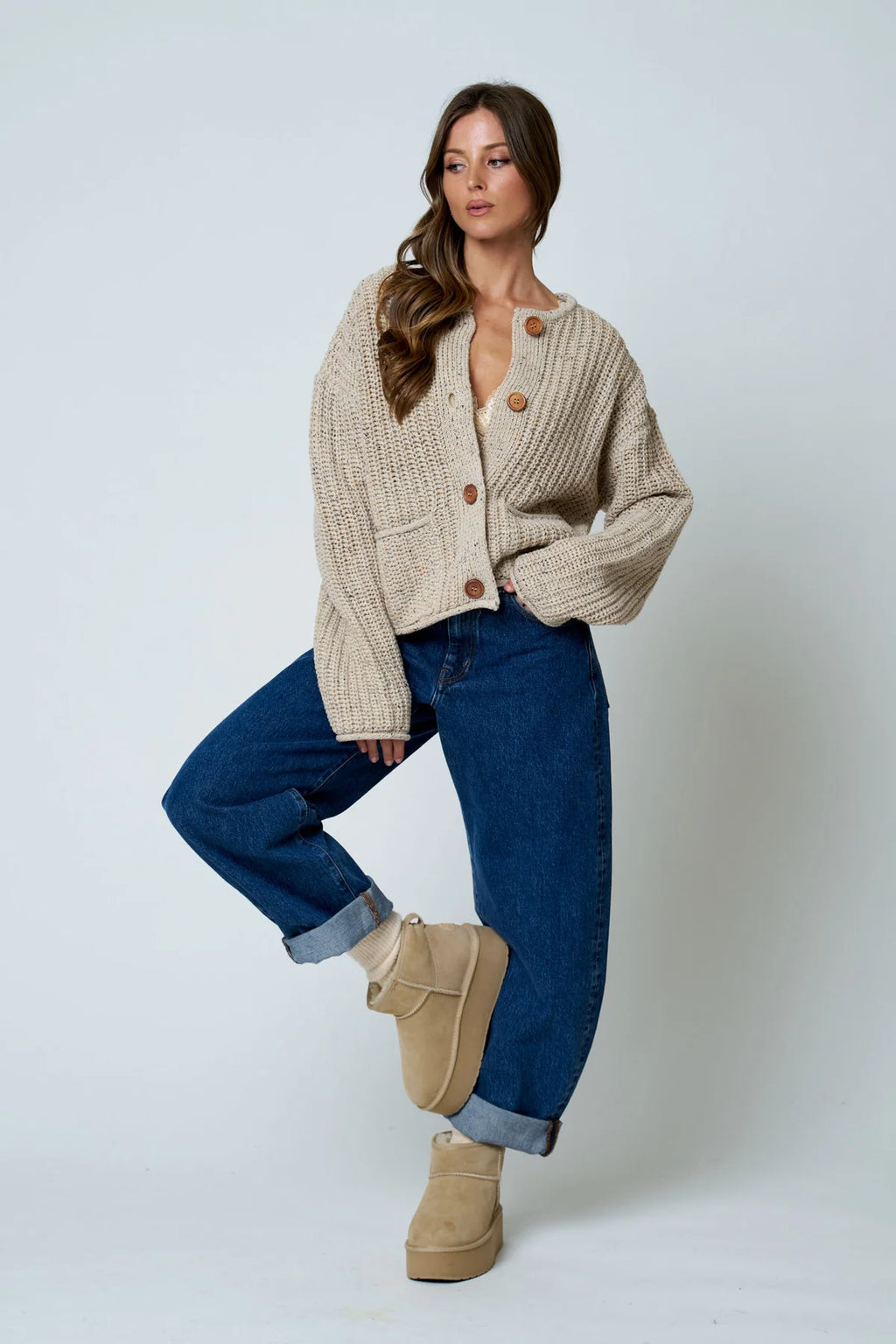 MARLED CHUNKY KNIT CARDIGAN